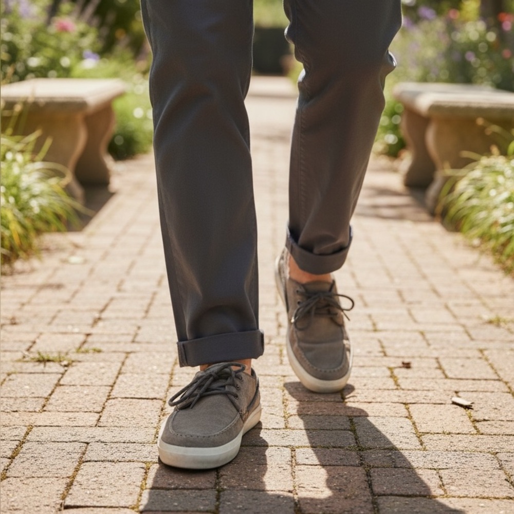 Lacoste Gray Boat Shoes with Suede Finish